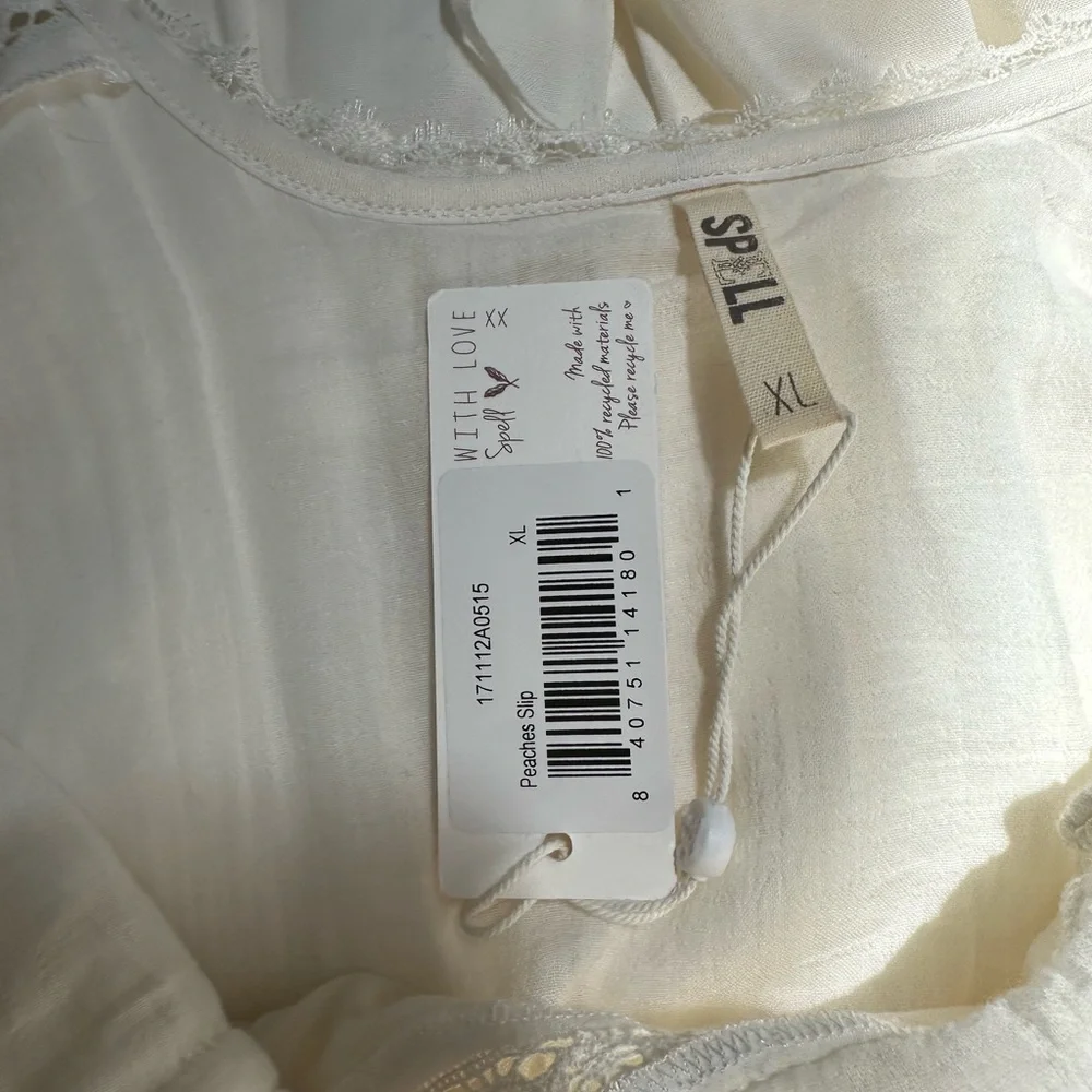 Spell Peaches Slip Dress with lace, NWT, XL - Picture 15 of 17